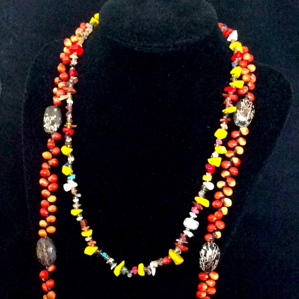 🐞 Seeds & Beads! Bundle of two very colorful necklaces!